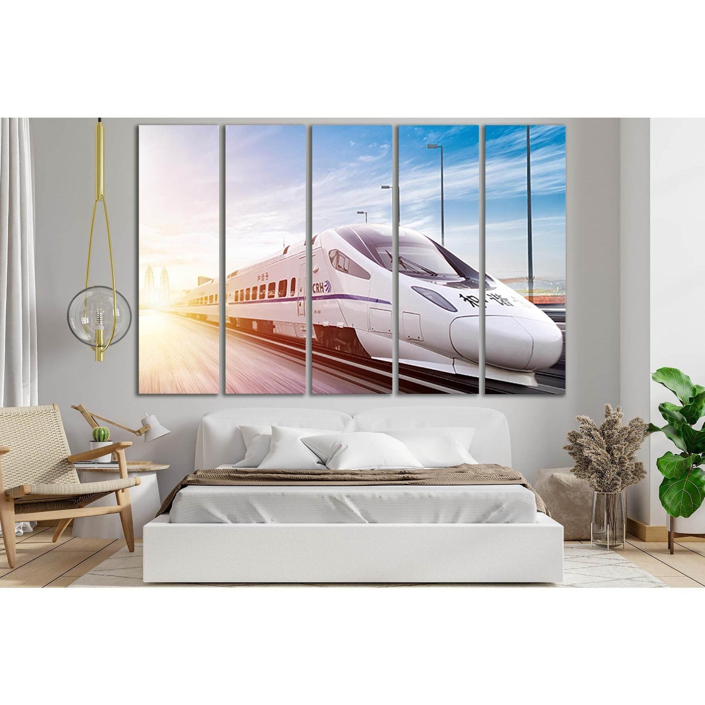 High Speed Train In China №SL1431 Ready to Hang Canvas Print - Zellart Canvas Prints 0new, ALL_Products, Engine