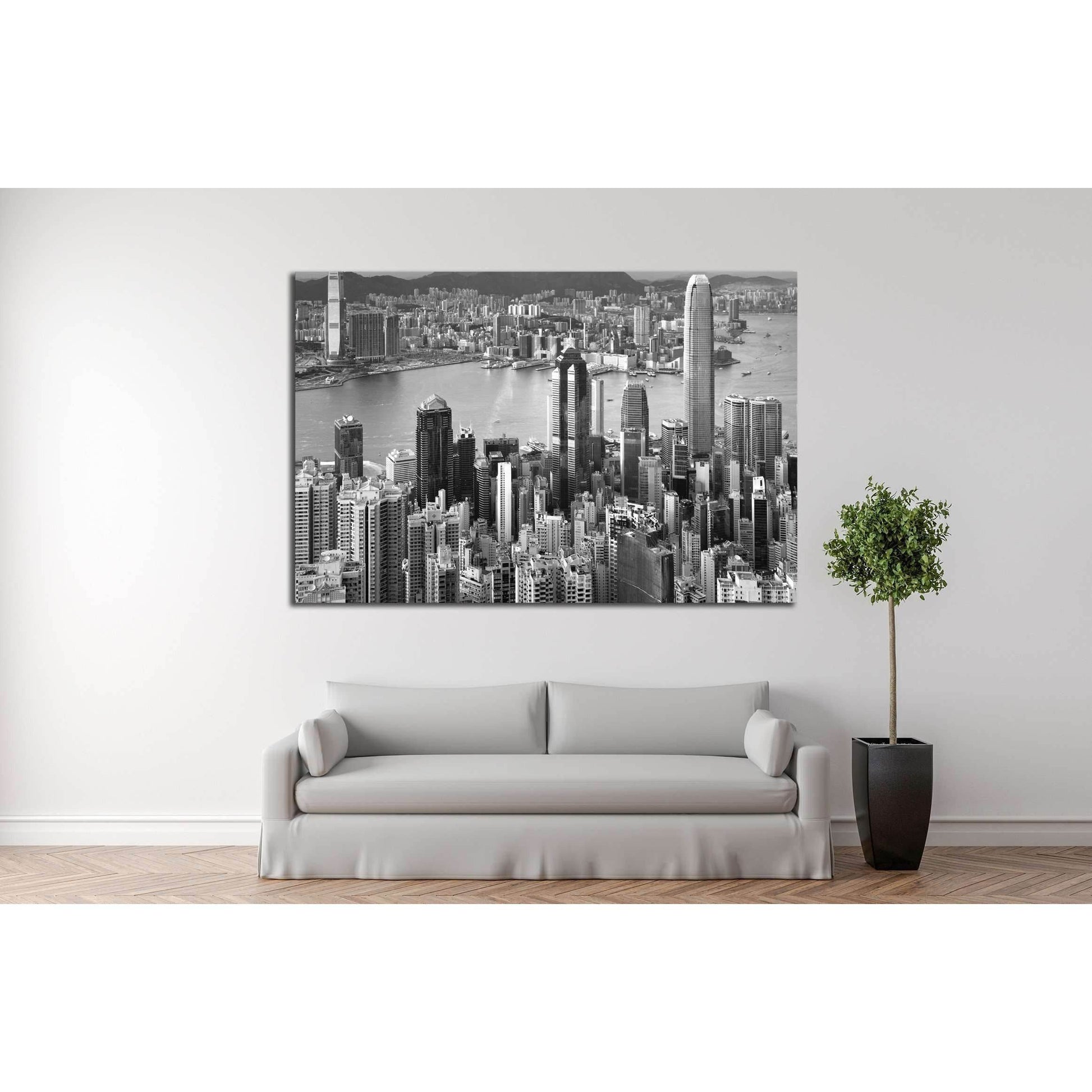 Hong Kong , black and white №2237 Ready to Hang Canvas PrintCanvas art arrives ready to hang, with hanging accessories included and no additional framing required. Every canvas print is hand-crafted, made on-demand at our workshop and expertly stretched a