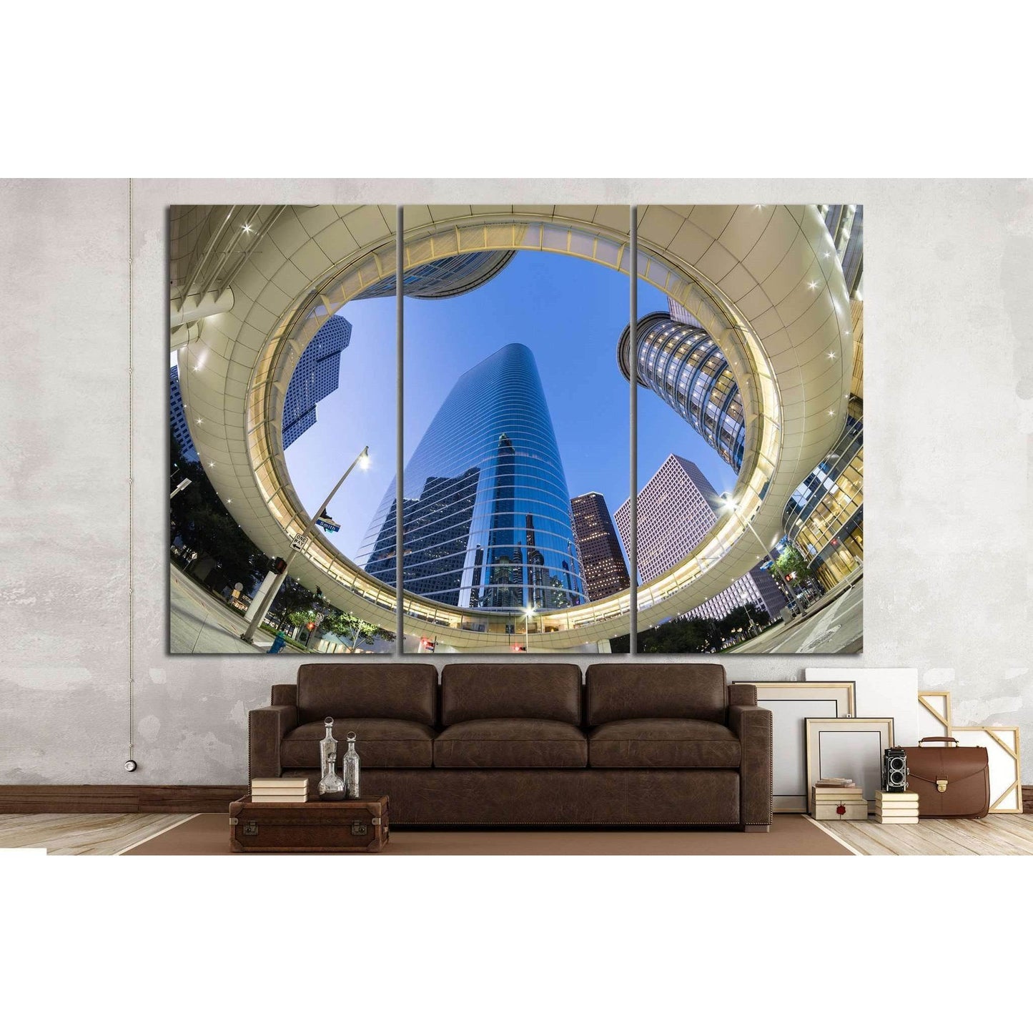 Houston Downtown №1010 Ready to Hang Canvas Print - Zellart Canvas Prints ALL_Products, s-1010