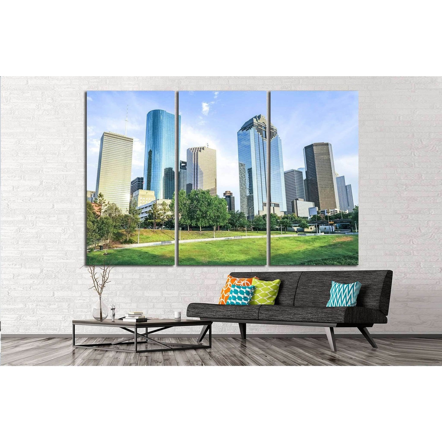 Houston, Texas in daytime №893 Ready to Hang Canvas Print - Zellart Canvas Prints ALL_Products, s-893
