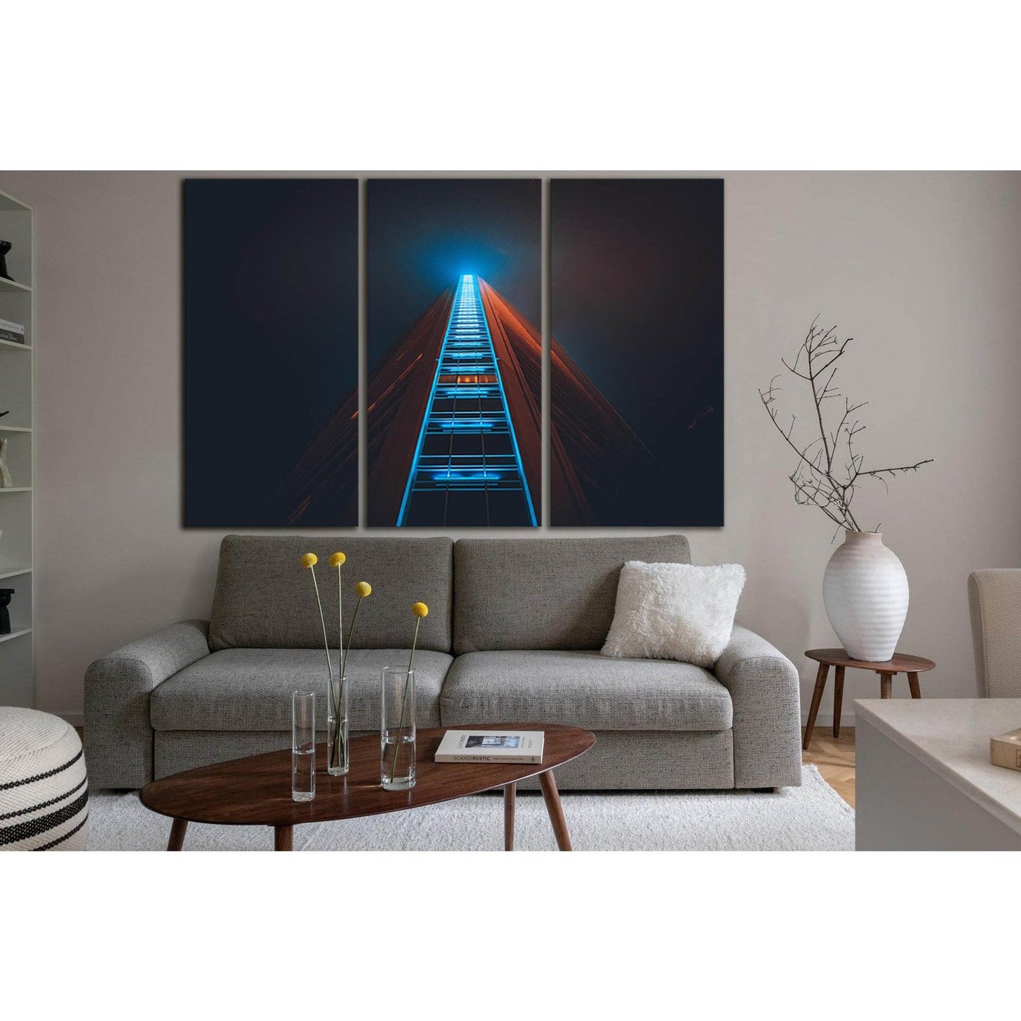 Illuminated High Rise Building №SL1397 Ready to Hang Canvas Print - Zellart Canvas Prints 0new, ALL_Products, Architecture