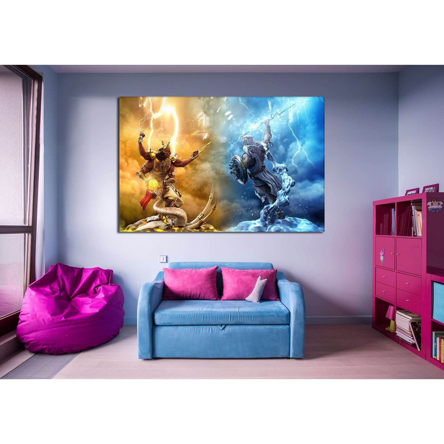 Indra vs Zeus №2021 Ready to Hang Canvas Print - Zellart Canvas Prints ALL_Products