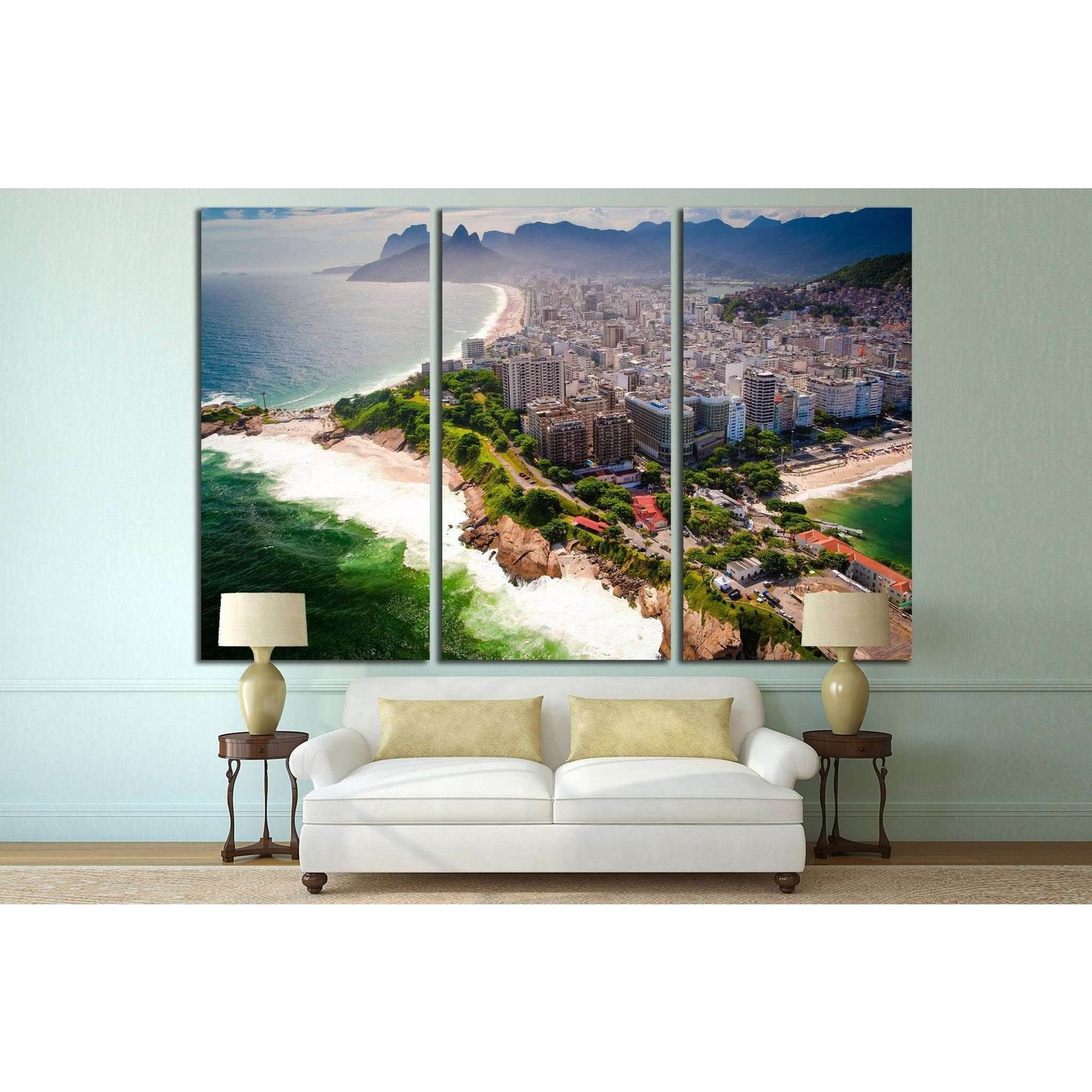 Ipanema Beach, Copacabana Beach, Rio de Janeiro, Brazil №1166 Ready to Hang Canvas Print - Zellart Canvas Prints ALL_Products, s-1166