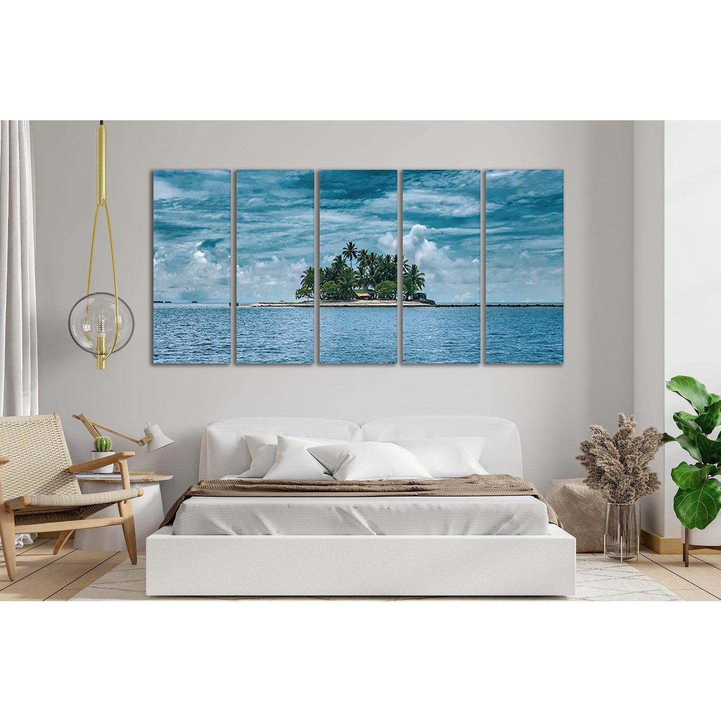 Island At Pacific Ocean №SL73 Ready to Hang Canvas Print - Zellart Canvas Prints 0new, ALL_Products, Beach Ocean & Waves