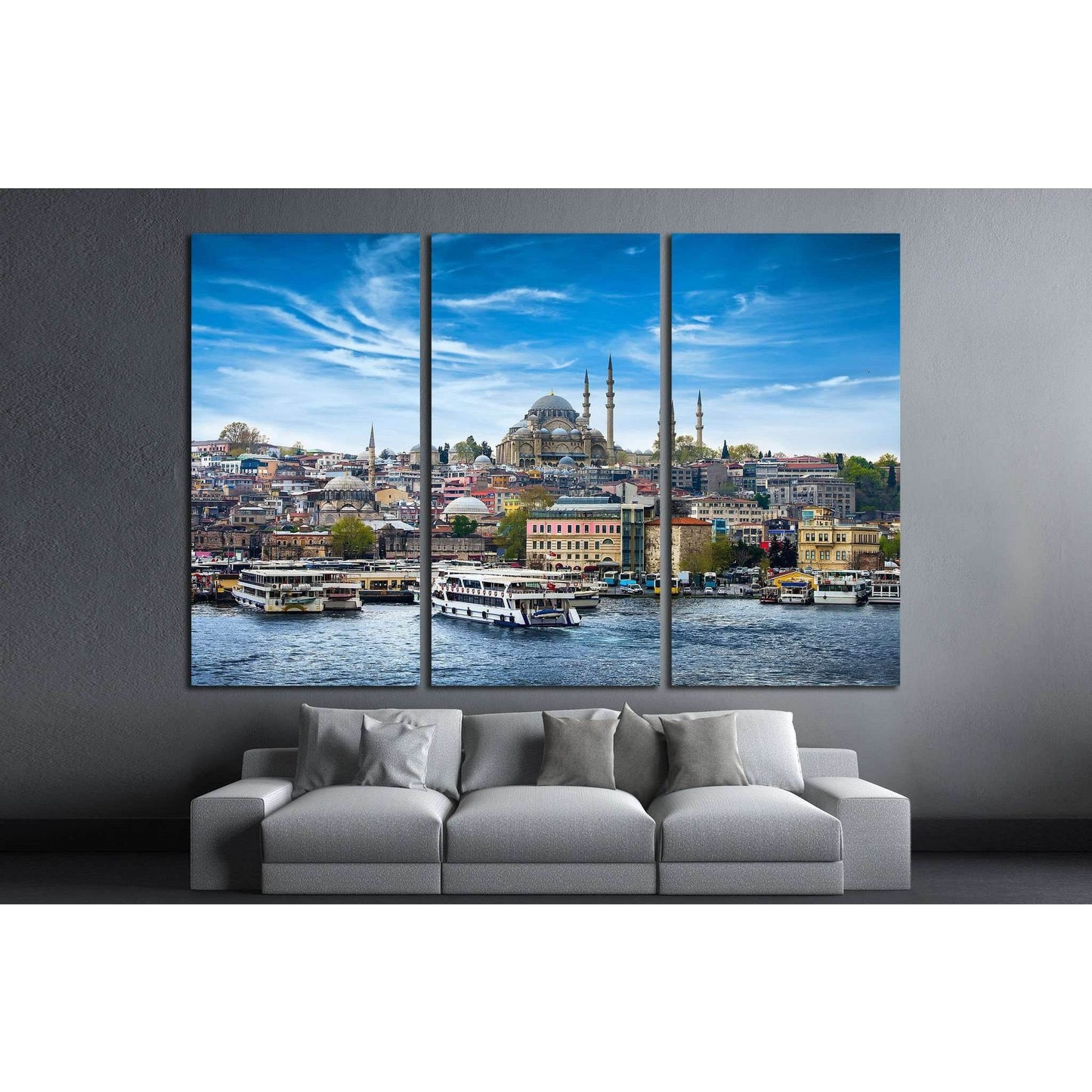 Istanbul the capital of Turkey №1178 Ready to Hang Canvas Print - Zellart Canvas Prints ALL_Products, s-1178