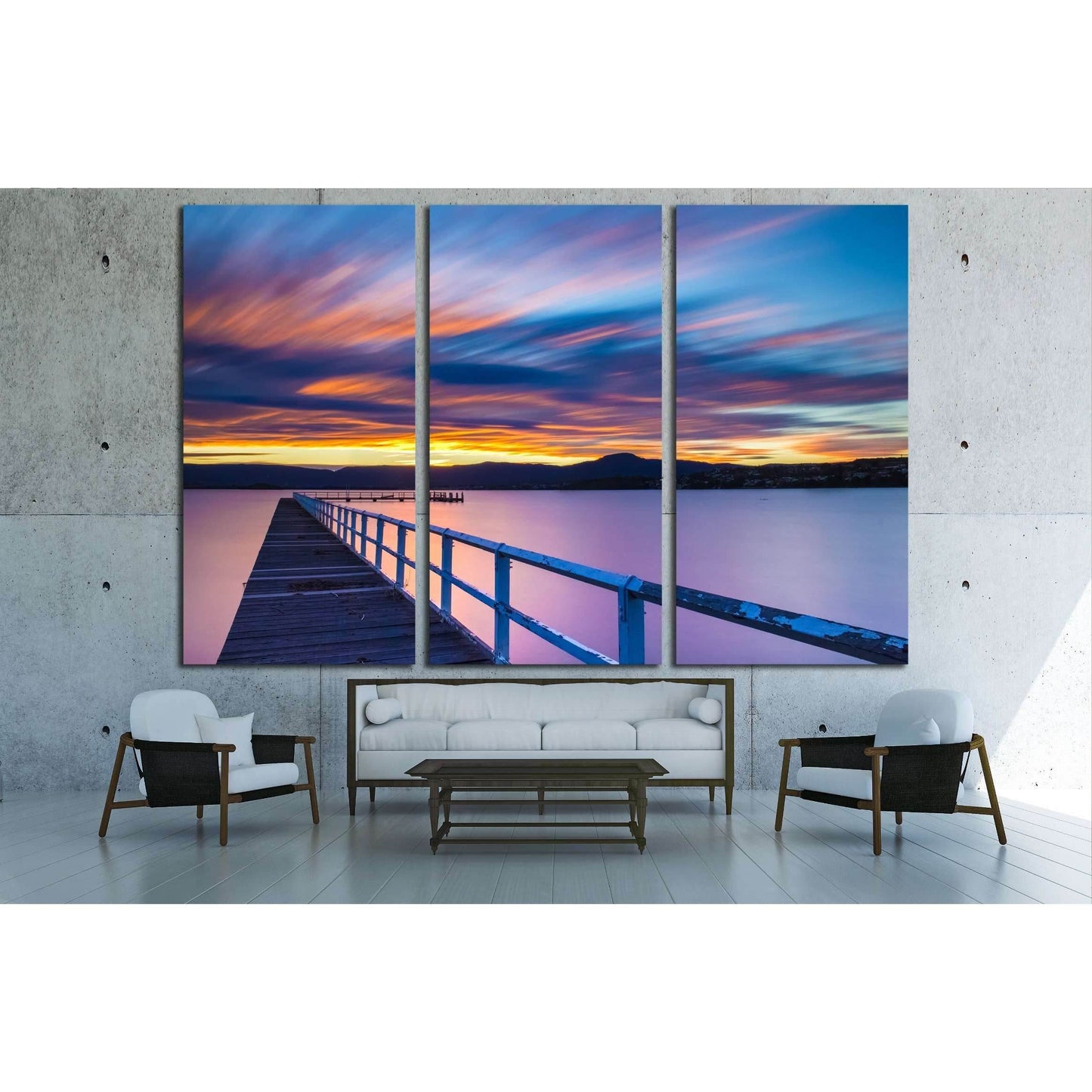 Jetty Sunset. Australia №3163 Ready to Hang Canvas Print - Zellart Canvas Prints ALL_Products, s-3163