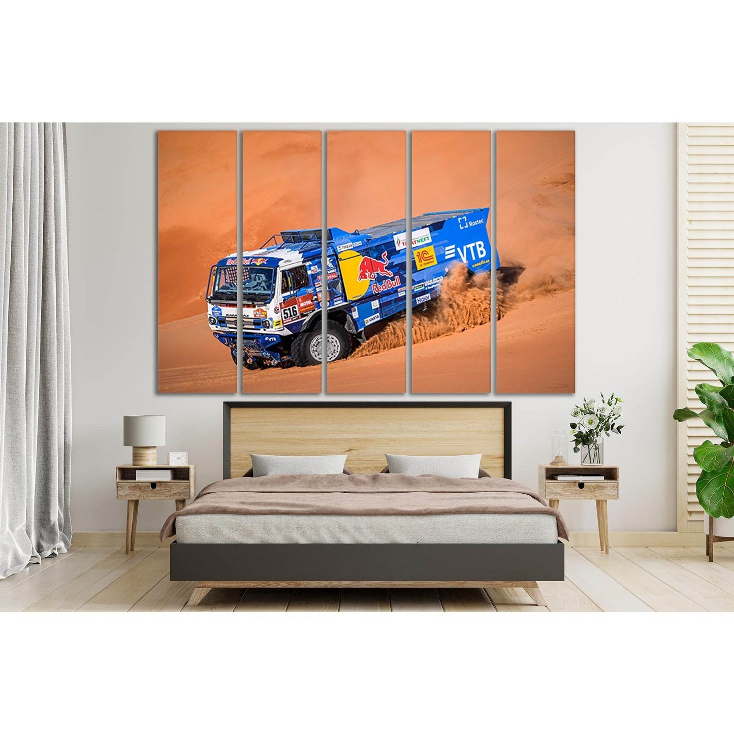 Kamaz In Desert Sand Rally №SL900 Ready to Hang Canvas Print - Zellart Canvas Prints 0new, ALL_Products, Sports & Motivation