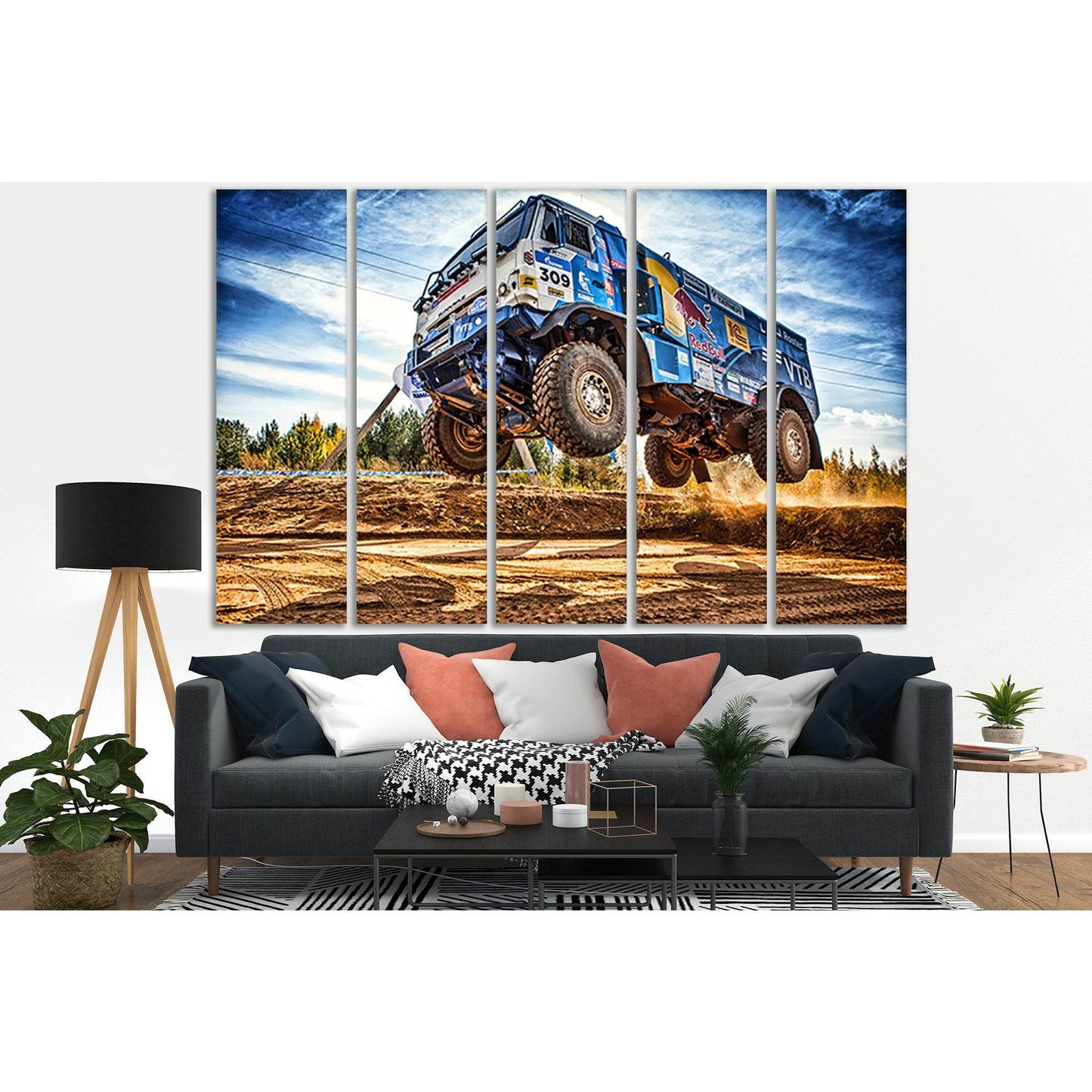 Kamaz Rally Off Road №SL905 Ready to Hang Canvas Print - Zellart Canvas Prints 0new, ALL_Products, Sports & Motivation