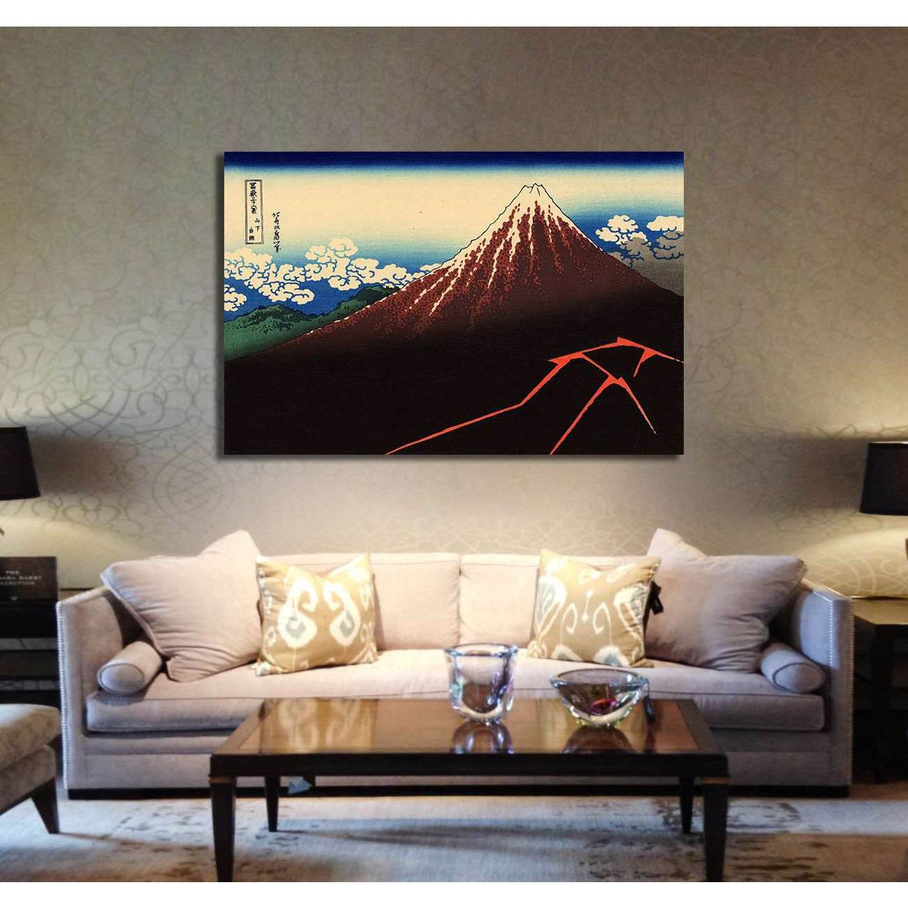 Katsushika Hokusai, Fuji above the lightning - Canvas print - Zellart Canvas Prints 000Negative, 6208, ALL_Products