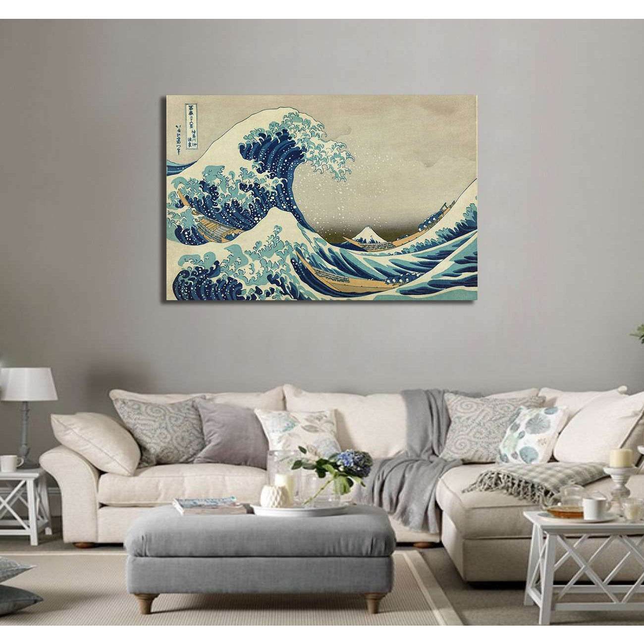 Katsushika Hokusai, The great wave off Kanagawa - Canvas print - Zellart Canvas Prints 000Negative, 6218, ALL_Products
