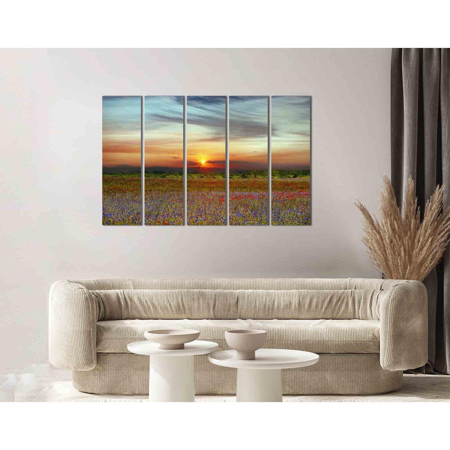 Landscape with sunset №D1241 Ready to Hang Canvas Print - Zellart Canvas Prints 0new, ALL_Products, Sunrise & sunset wall art