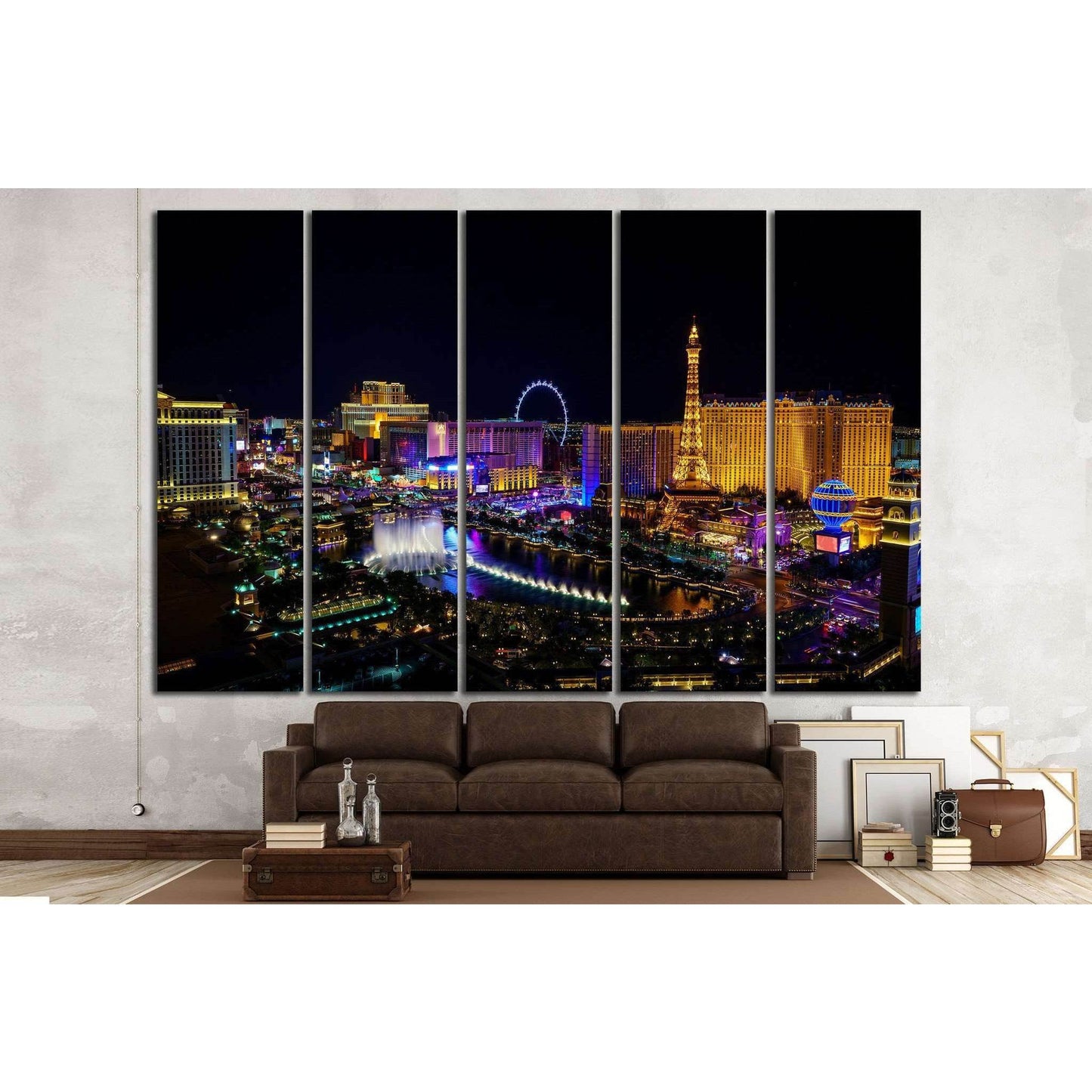 Las Vegas strip in Nevada №1103 Ready to Hang Canvas Print - Zellart Canvas Prints ALL_Products, s-1103