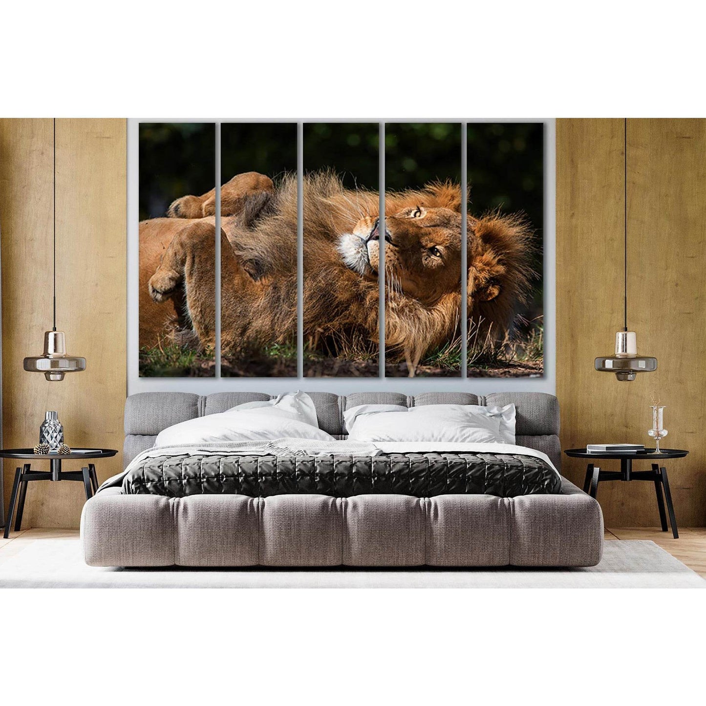 Lion Lying On His Back №SL1036 Ready to Hang Canvas Print - Zellart Canvas Prints 0new, ALL_Products, Animals & Wildlife, Lion