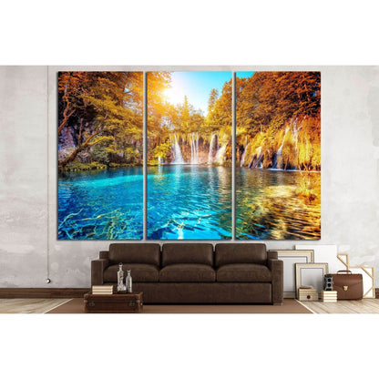 Location famous resort Plitvice Lakes National Park, Croatia, Europe №3088 Ready to Hang Canvas PrintCanvas art arrives ready to hang, with hanging accessories included and no additional framing required. Every canvas print is hand-crafted, made on-demand