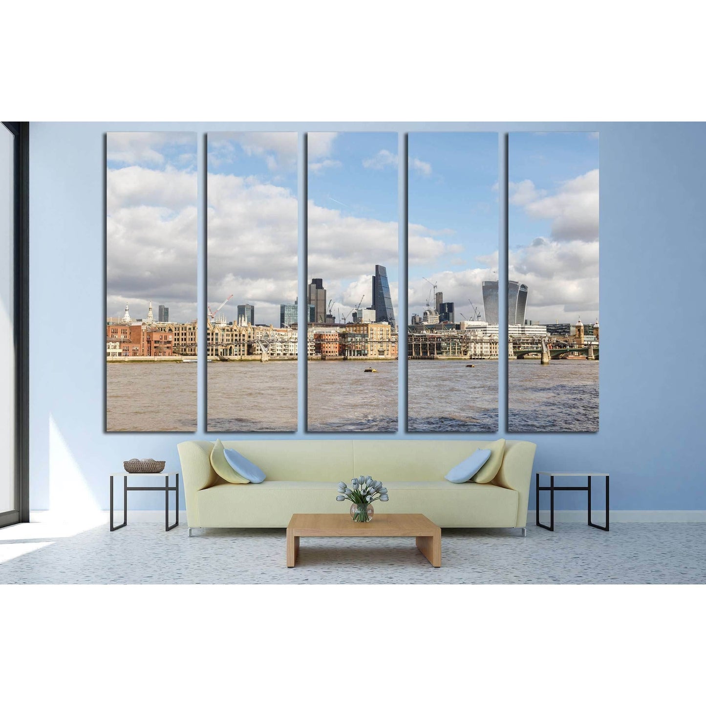 London skyline including The Leadenhall Building and 20 Fenchurch Street №2938 Ready to Hang Canvas Print - Zellart Canvas Prints ALL_Products, s-2938