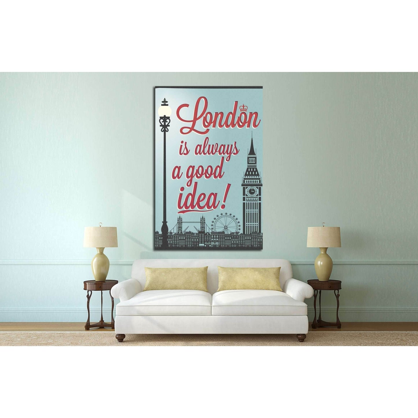 London Symbols And Landmarks №4526 Ready to Hang Canvas Print - Zellart Canvas Prints ALL_Products, s-4526