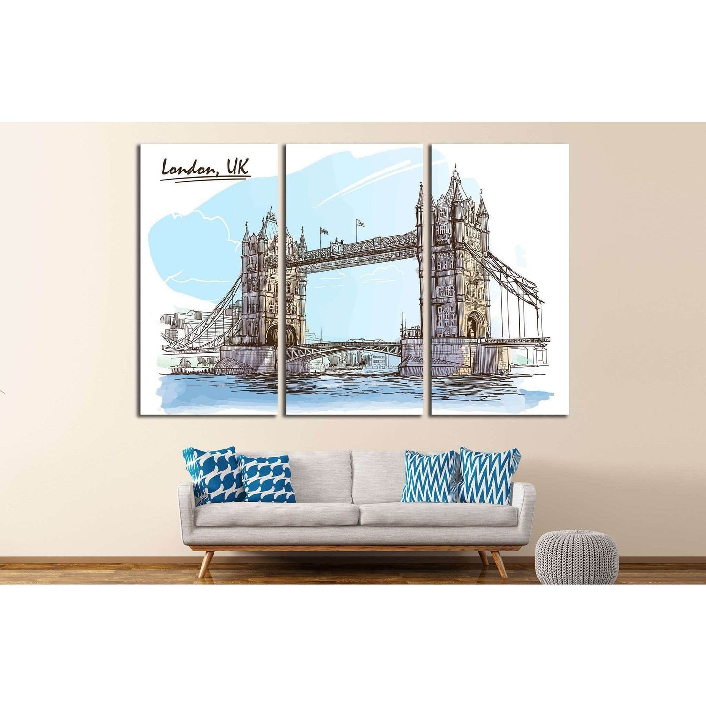 London, UK №577 Ready to Hang Canvas Print - Zellart Canvas Prints ALL_Products, s-577