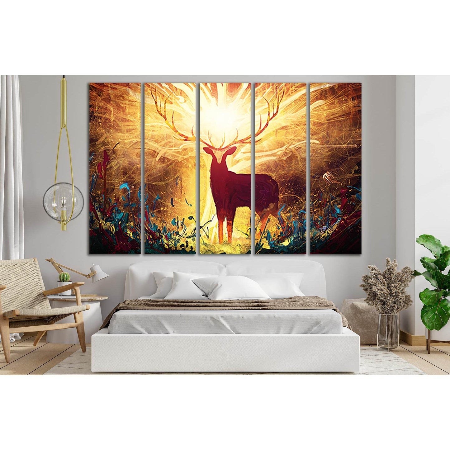 Magical Forest Deer №SL1241 Ready to Hang Canvas Print - Zellart Canvas Prints 0new, ALL_Products, Fantasy And Sci Fi Wall Art