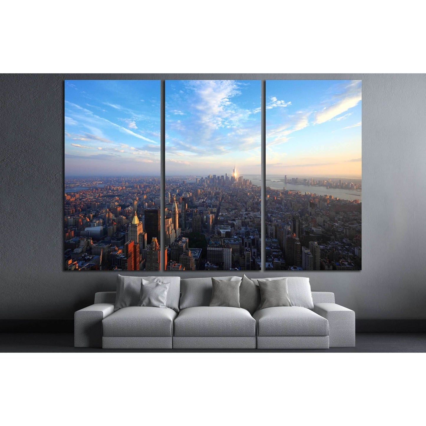 Manhattan at sunset №2634 Ready to Hang Canvas Print - Zellart Canvas Prints 0_NY_ART, ALL_Products, s-2634