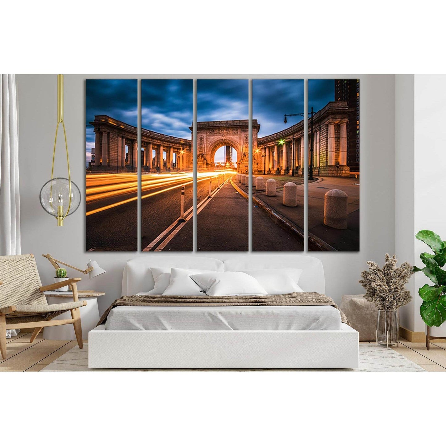 Manhattan Bridge Arch And Colonnade №SL1373 Ready to Hang Canvas Print - Zellart Canvas Prints 0_NY_ART, 0new, ALL_Products, Architecture