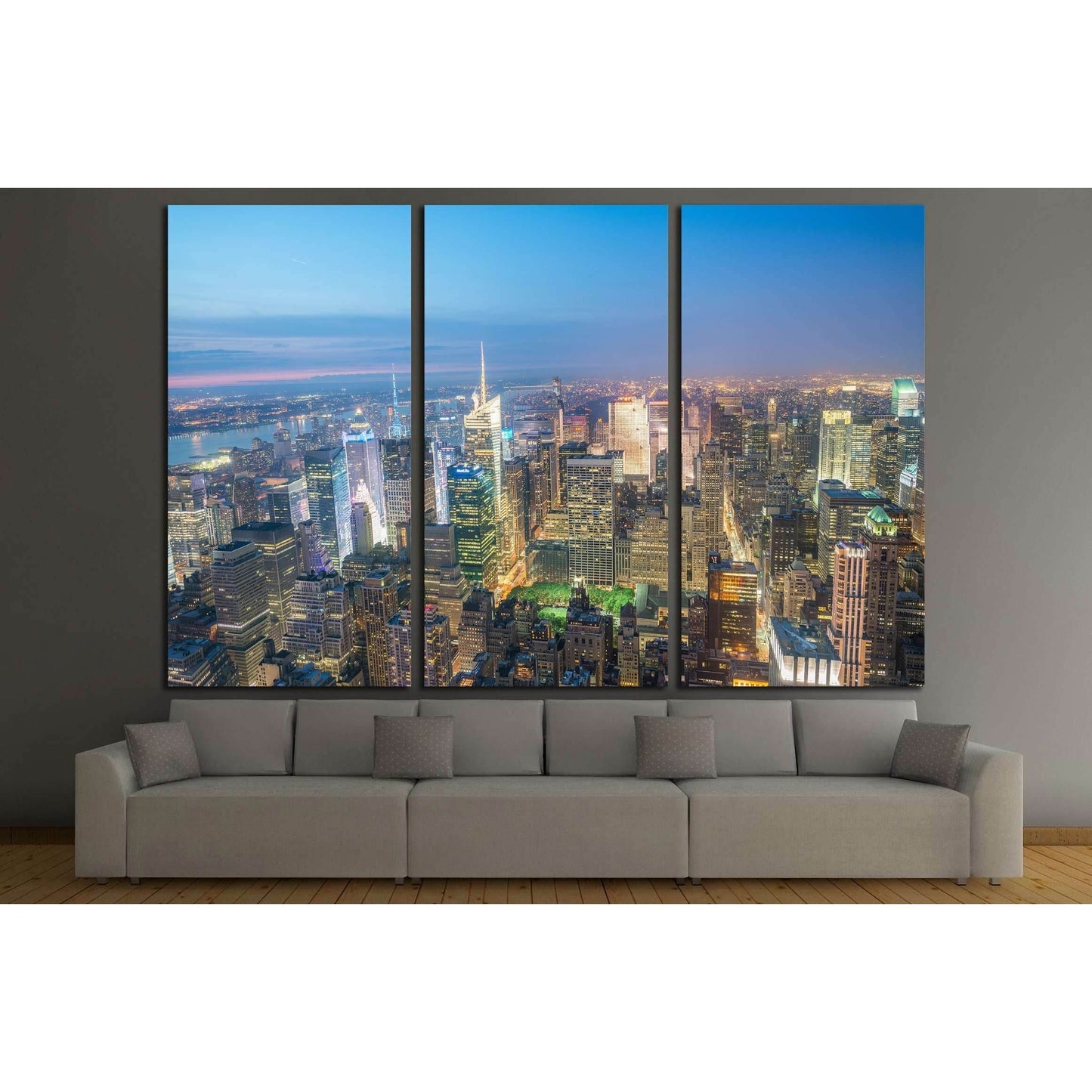 Manhattan Midtown from a rooftop. New York attracts 50 million tourists annually №2958 Ready to Hang Canvas Print - Zellart Canvas Prints 0_NY_ART, ALL_Products, s-2957