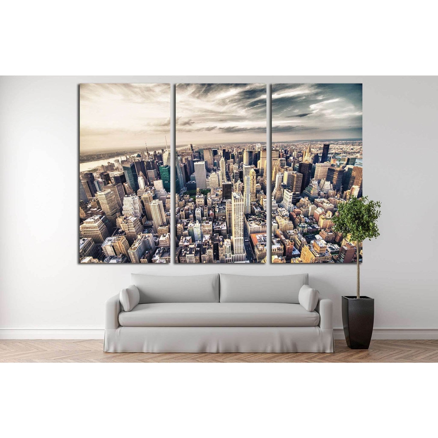 Manhattan skyline №786 Ready to Hang Canvas Print - Zellart Canvas Prints 0_NY_ART, ALL_Products, s-786