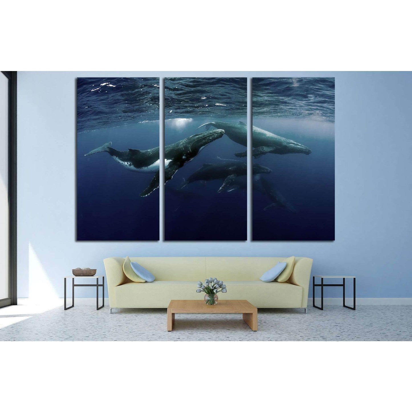 Many Whales №506 Ready to Hang Canvas Print - Zellart Canvas Prints ALL_Products, s-506, Whale
