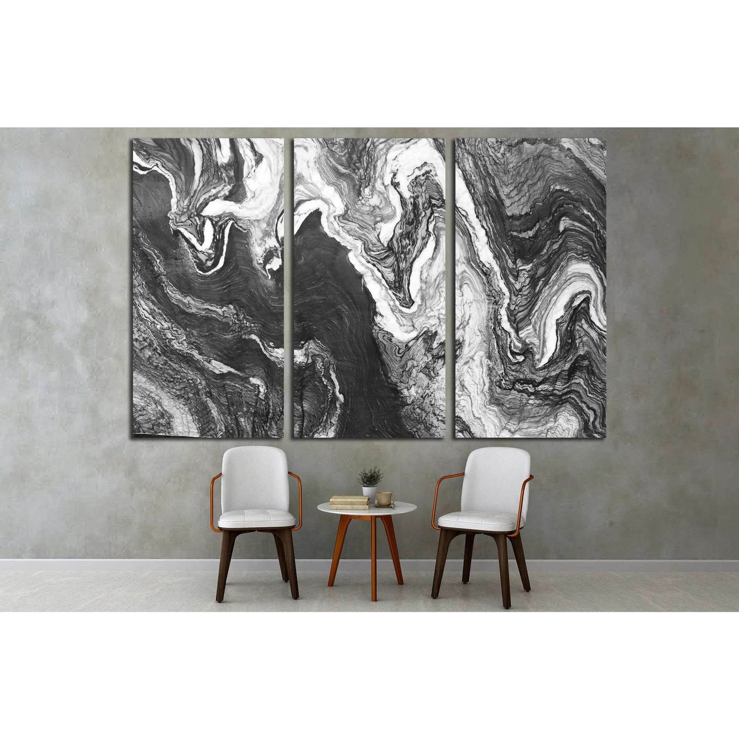 marble layers design gray stone №1595 Ready to Hang Canvas Print - Zellart Canvas Prints ALL_Products, s-1595