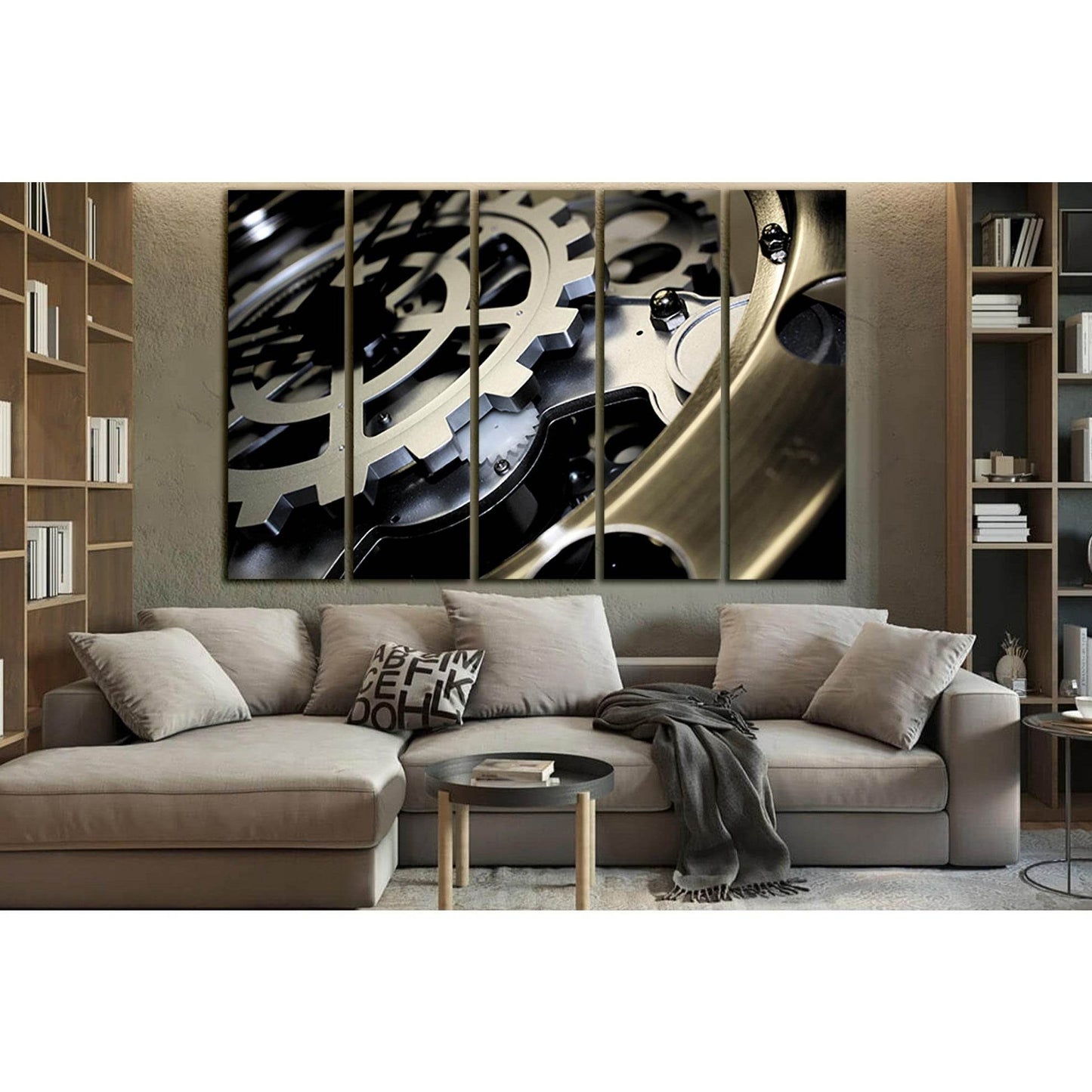 Metal Gears Clockwork №SL1424 Ready to Hang Canvas Print - Zellart Canvas Prints 0new, ALL_Products, Engine