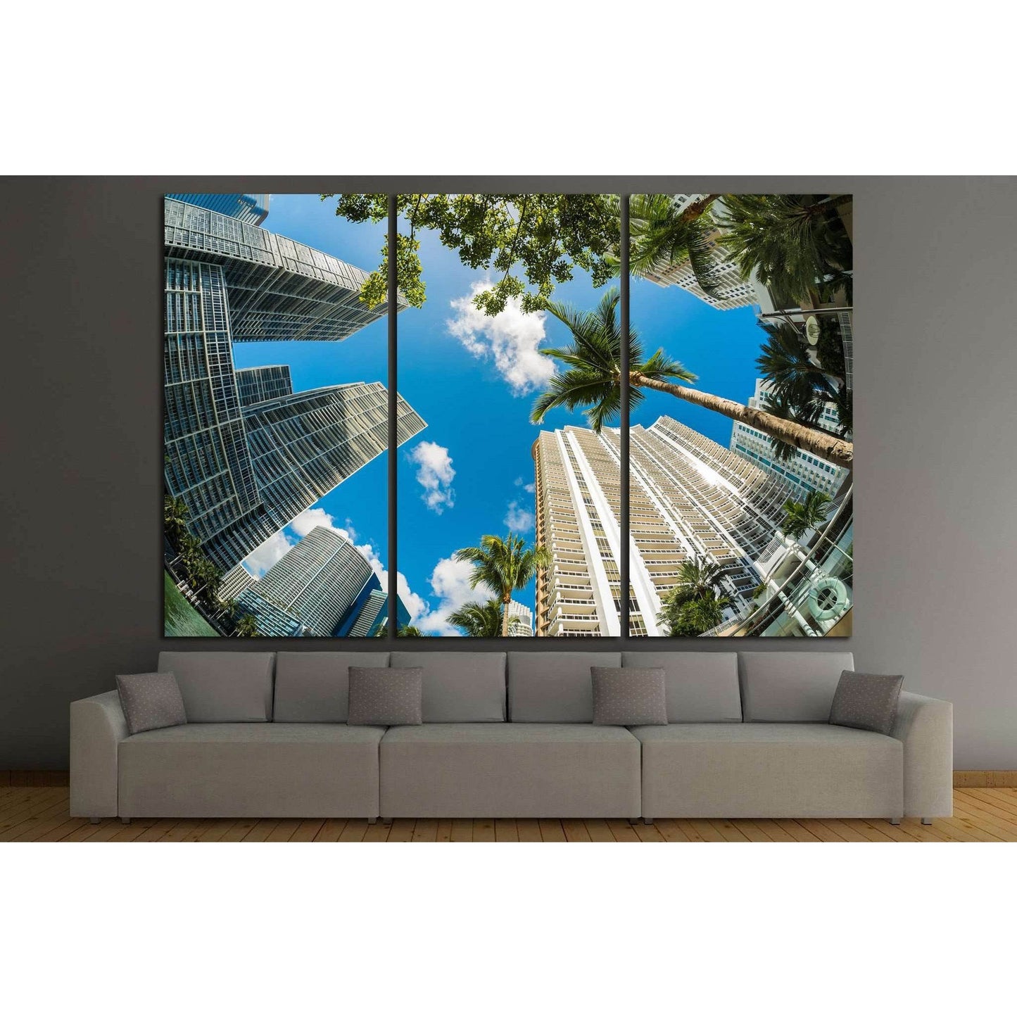 Miami along Biscayne Bay №1089 Ready to Hang Canvas Print - Zellart Canvas Prints ALL_Products, s-1089