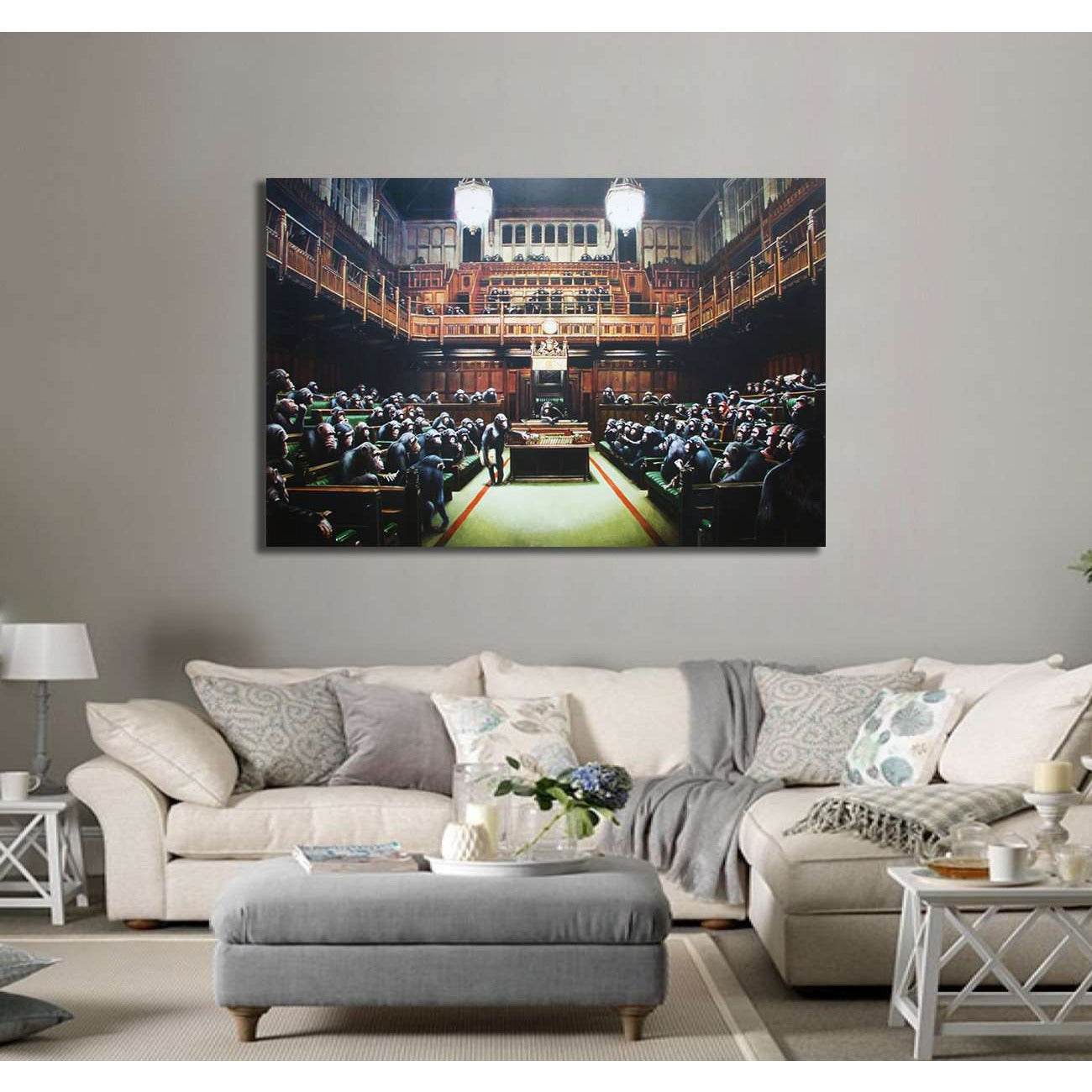 Monkey Parliament Banksy - Canvas print - Zellart Canvas Prints 000Negative, 6021, ALL_Products