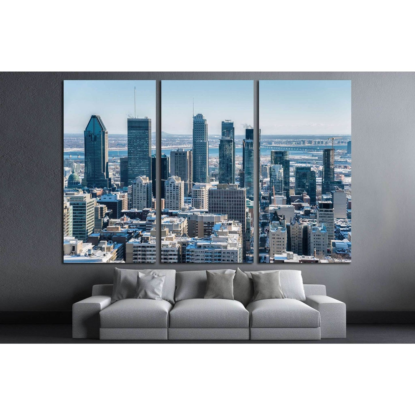 Montreal Skyline from Kondiaronk Belvedere Mont-Royal in Winter №2025 Ready to Hang Canvas Print - Zellart Canvas Prints ALL_Products, s-2025