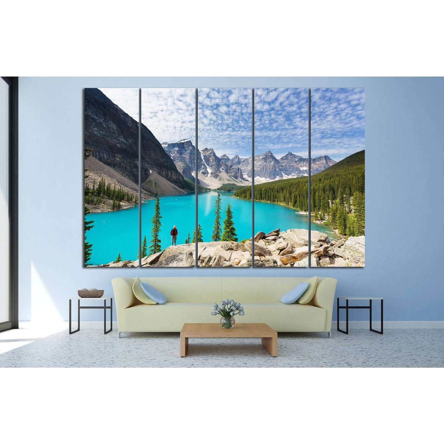 Moraine lake, Canada №594 Ready to Hang Canvas Print - Zellart Canvas Prints ALL_Products, s-594