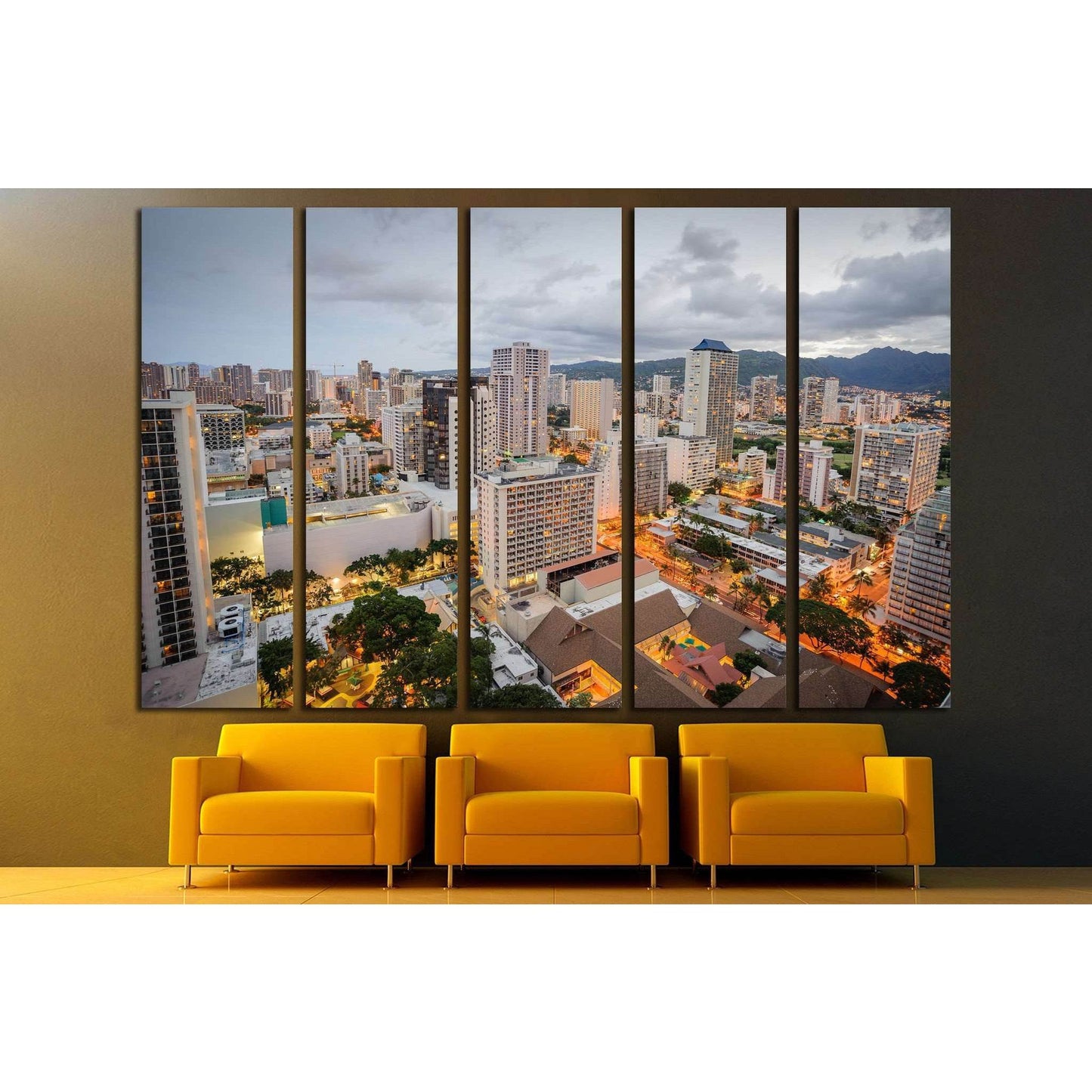 Morning in Honolulu Hawaii №1688 Ready to Hang Canvas Print - Zellart Canvas Prints ALL_Products, s-1688