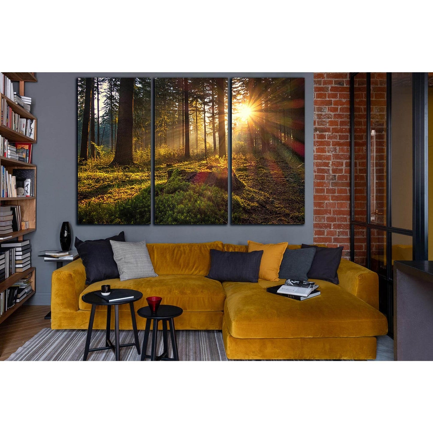 Morning In The Forest №SL1074 Ready to Hang Canvas Print - Zellart Canvas Prints 0new, ALL_Products, Trees Wall Art