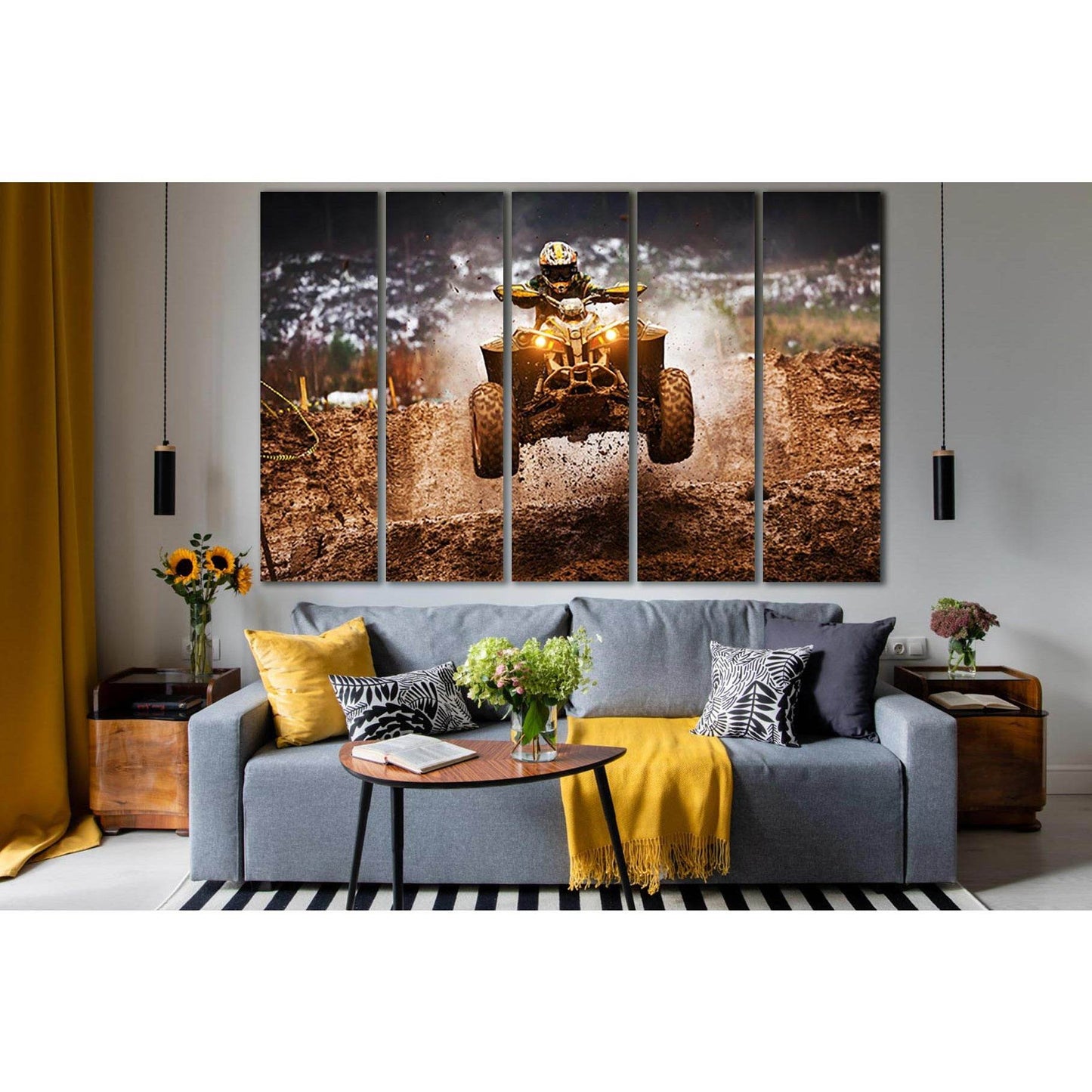 Motocross Quad Race №SL952 Ready to Hang Canvas Print - Zellart Canvas Prints 0new, ALL_Products, Sports & Motivation
