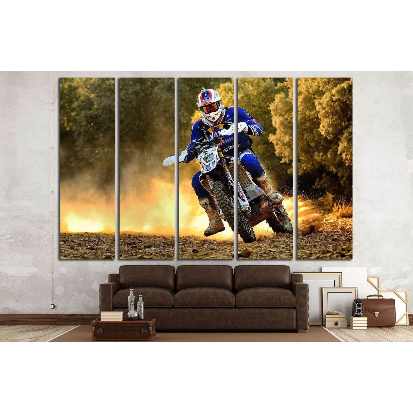 Motocross Wall Art Enduro Ready to Hang Canvas Print №1871 Ready to Hang Canvas Print - Zellart Canvas Prints ALL_Products, s-1871