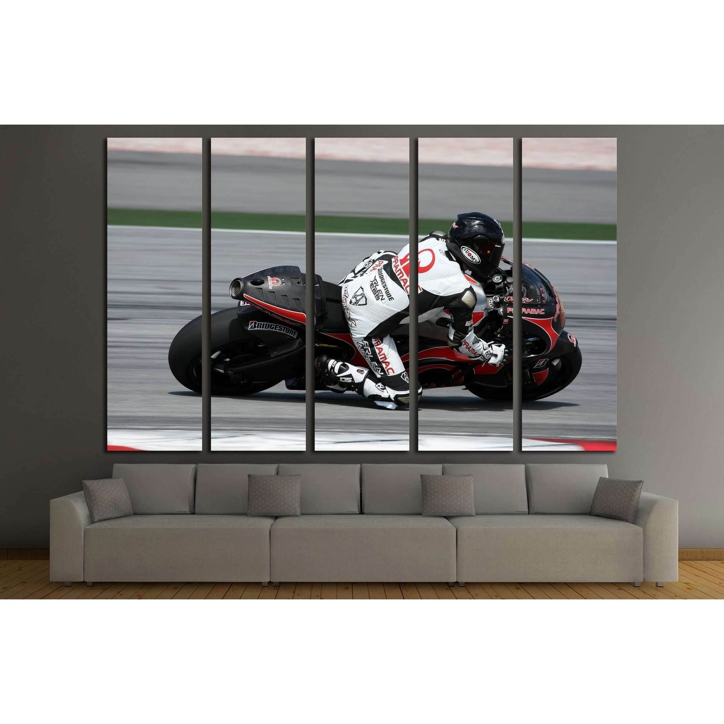 MotoGP rider Loris Capirossi of the Pramac Racing Team №2473 Ready to Hang Canvas Print - Zellart Canvas Prints ALL_Products, s-2473