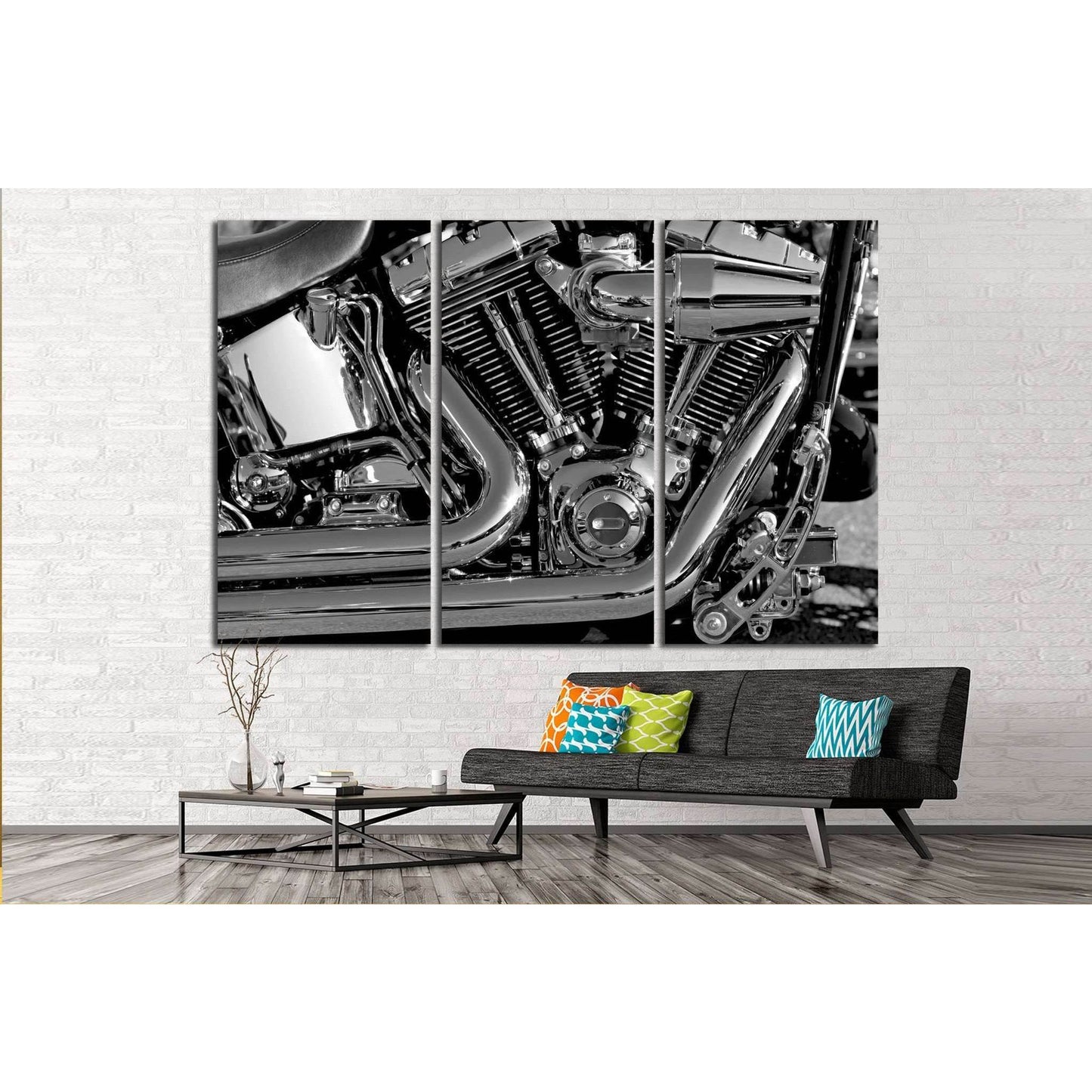 Motorbike Engine №520 Ready to Hang Canvas Print - Zellart Canvas Prints ALL_Products, s-520