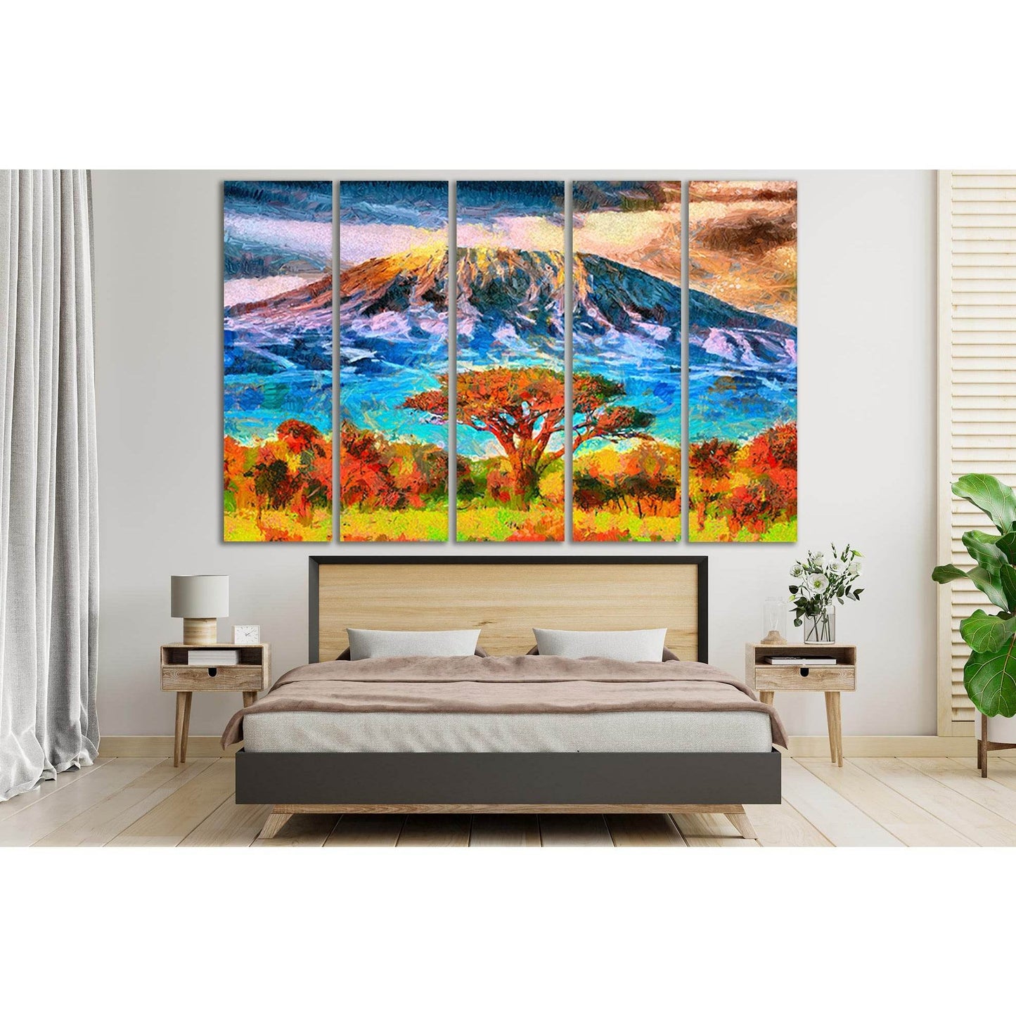 Mount Kilimanjaro Oil Painting №SL588 Ready to Hang Canvas Print - Zellart Canvas Prints 0new, ALL_Products, Oil Painting Wall Art
