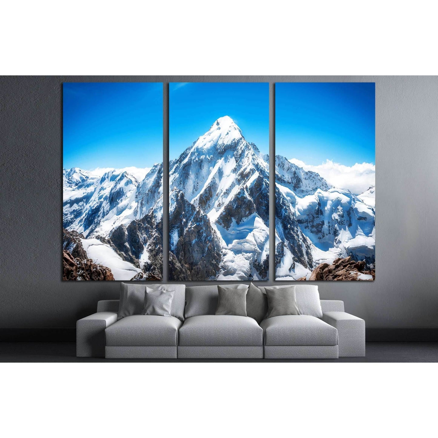Mountain peak. Everest. National Park, Nepal №3107 Ready to Hang Canvas Print - Zellart Canvas Prints ALL_Products, s-3107