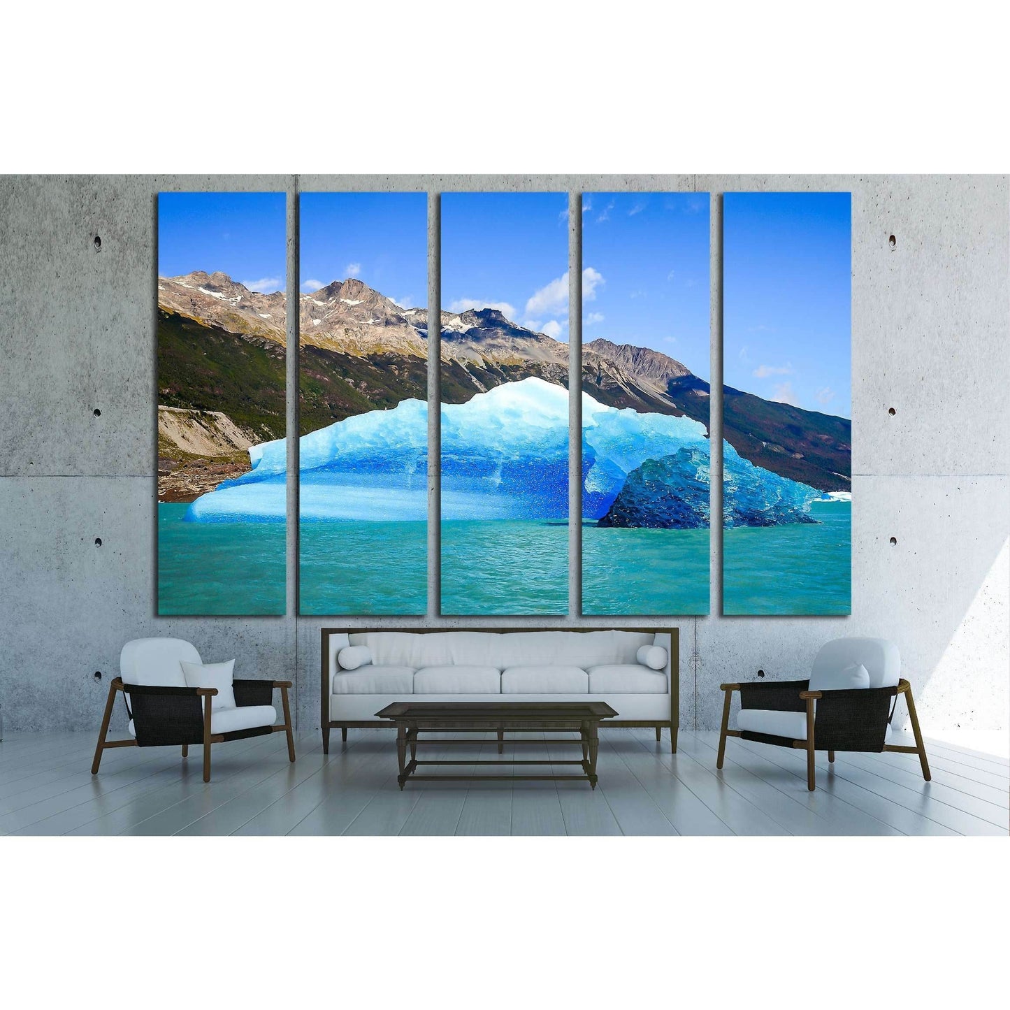 Mountain sea glacier landscape №2821 Ready to Hang Canvas Print - Zellart Canvas Prints ALL_Products, s-2821