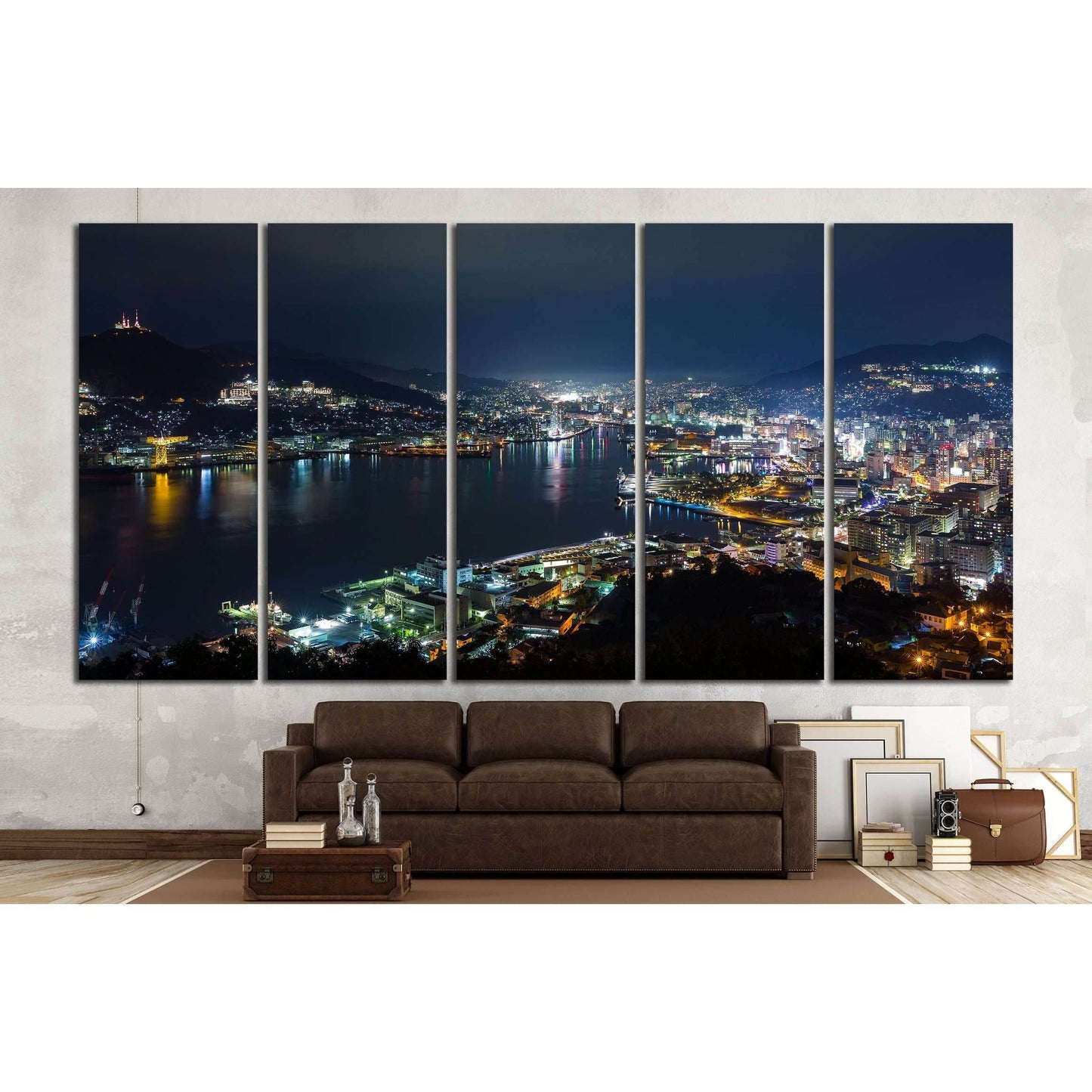 Nagasaki night №2950 Ready to Hang Canvas Print - Zellart Canvas Prints ALL_Products, s-2950