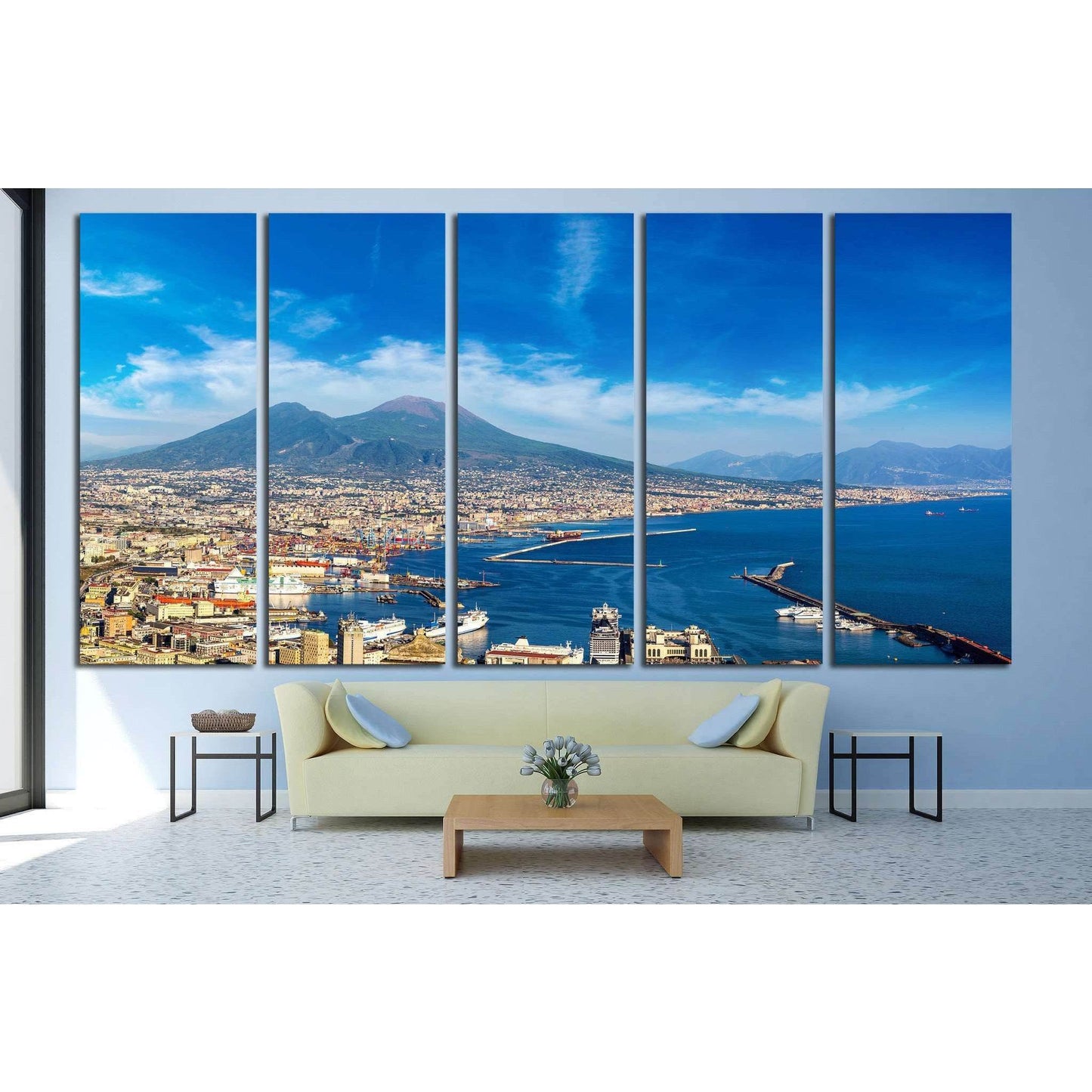 Napoli (Naples), mount Vesuvius, Italy №1243 Ready to Hang Canvas Print - Zellart Canvas Prints ALL_Products, s-1243