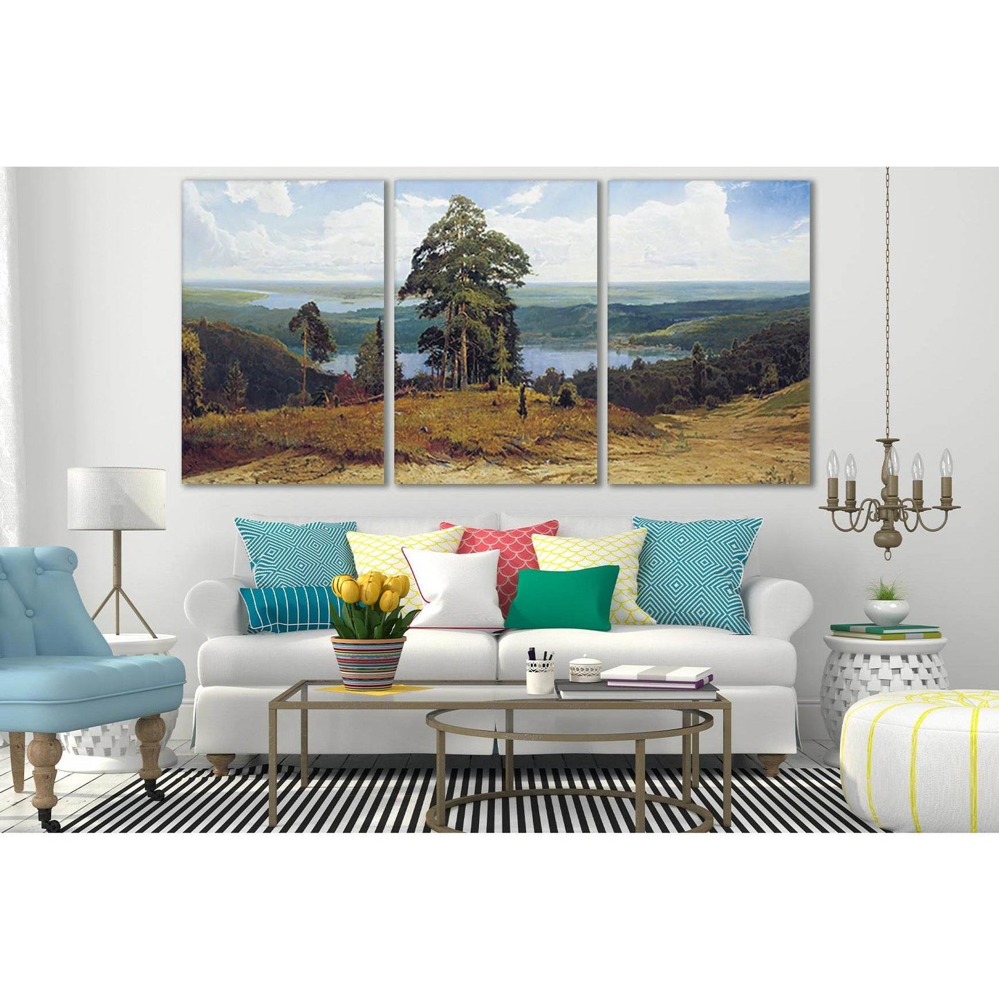 Nature Trees Oil Painting №SL573 Ready to Hang Canvas Print - Zellart Canvas Prints 0new, ALL_Products, Oil Painting Wall Art