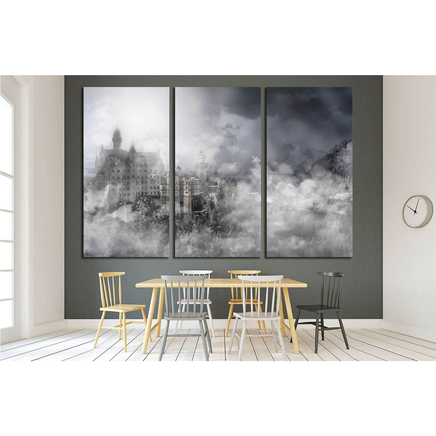 Neuschwanstein castle in the Bavaria Alp №1814 Ready to Hang Canvas Print - Zellart Canvas Prints ALL_Products, s-1814