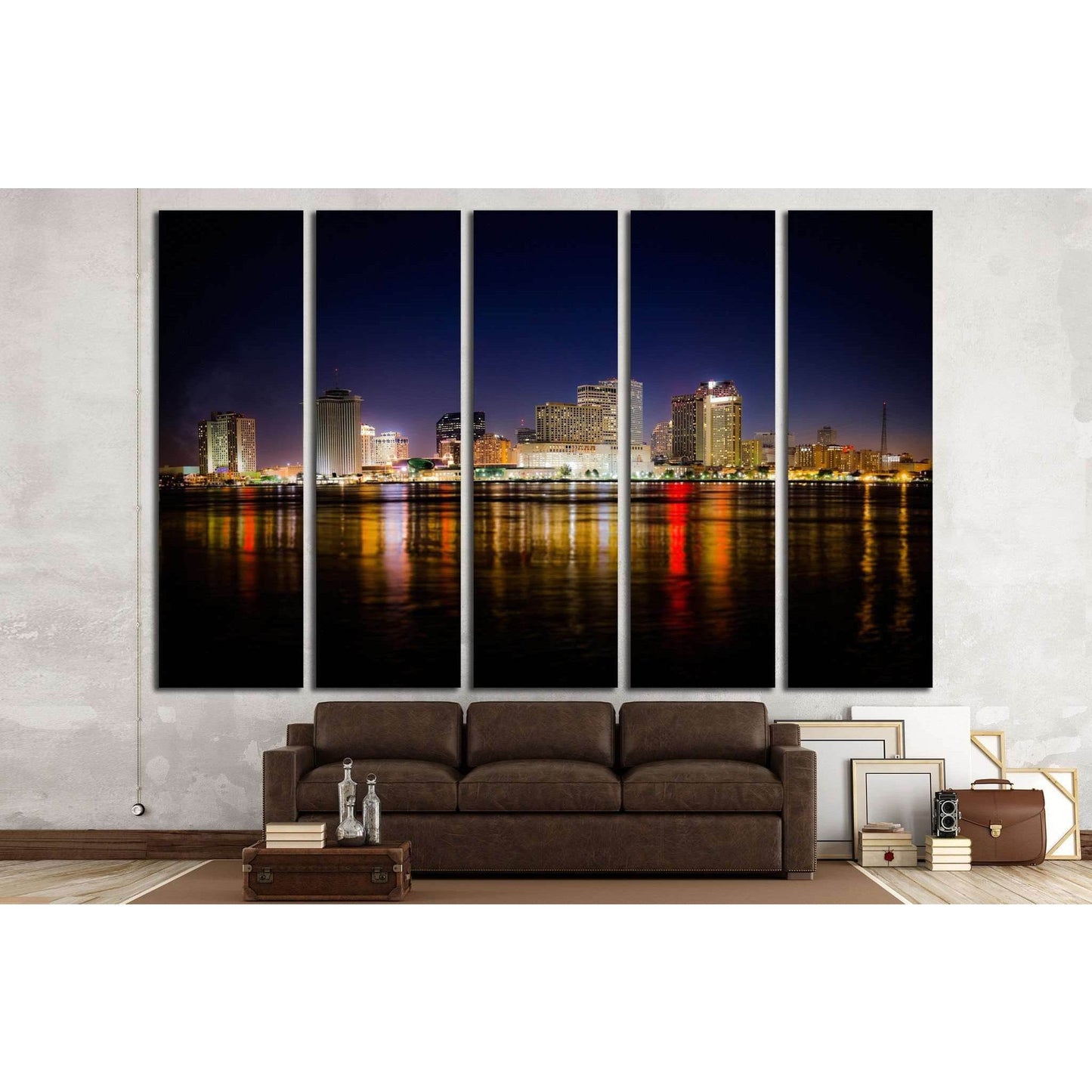 New Orleans Skyline at Night №1700 Ready to Hang Canvas Print - Zellart Canvas Prints ALL_Products, s-1700