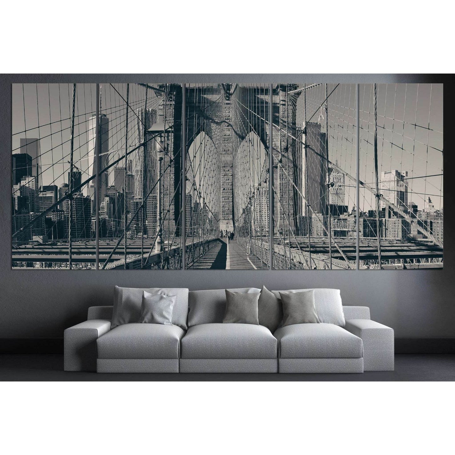 New York Brooklyn Bridge №125 Ready to Hang Canvas Print - Zellart Canvas Prints 0_NY_ART, ALL_Products, wd-125