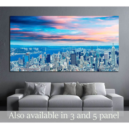 New York City - Aerial view of Manhattan skyline №2718 Ready to Hang Canvas PrintCanvas art arrives ready to hang, with hanging accessories included and no additional framing required. Every canvas print is hand-crafted, made on-demand at our workshop and