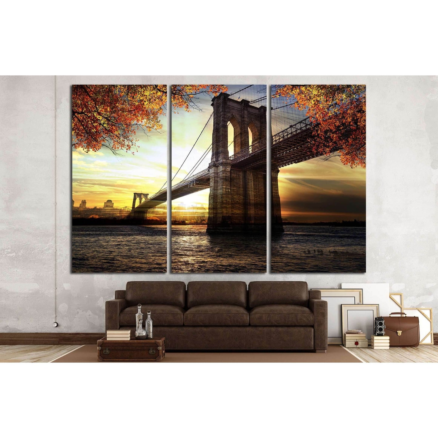 New York City - Manhattan after sunset - beautiful cityscape №2406 Ready to Hang Canvas Print - Zellart Canvas Prints 0_NY_ART, ALL_Products, s-2406